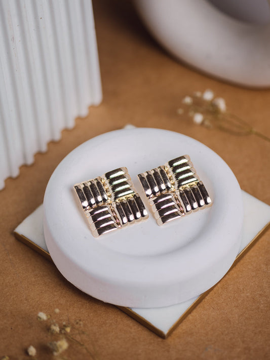 Fourfold Square statement Stud