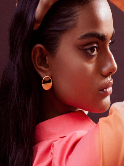 Cut out Half Moon Stud