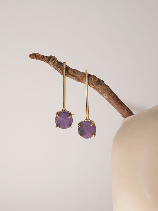 Long Amethyst Earring